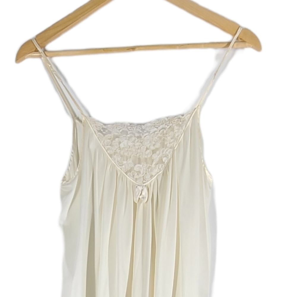 Sears slip dress Womens S (8/10) Ivory Full Nylon Silky Lingerie Sexy - Picture 4 of 8